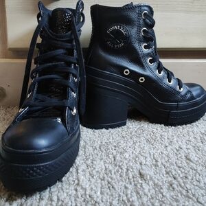 Converse Black Lace-Up Platform Boots